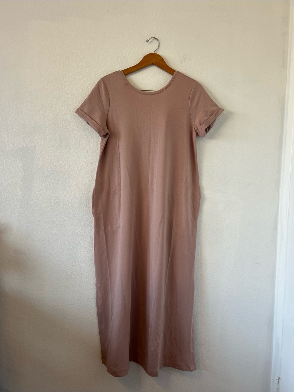 J Jill Affinity Pure Pima Cotton Casual Maxi Dress Pink Fawn Size M - Picture 2 of 9